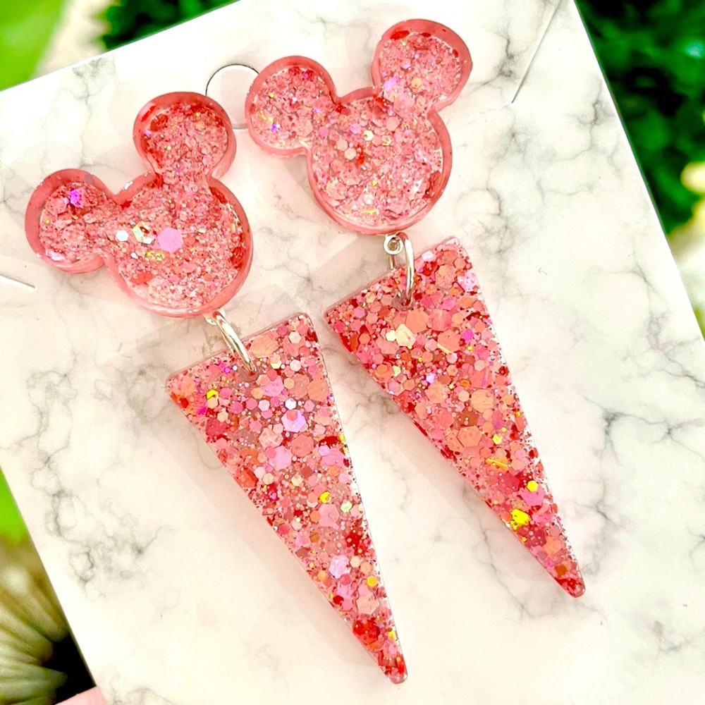 Mickey Acrylic Dangle Earrings